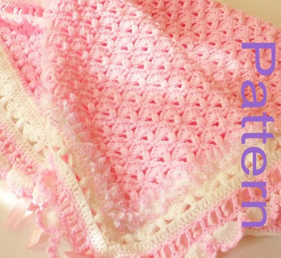 PDF Pattern Crocheted A Cotton Candy Treat Baby Girl Blanket Afghan Original Design