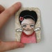 whimsical art ACEO Frida Original mixed media girl angel folk art painting - Hope