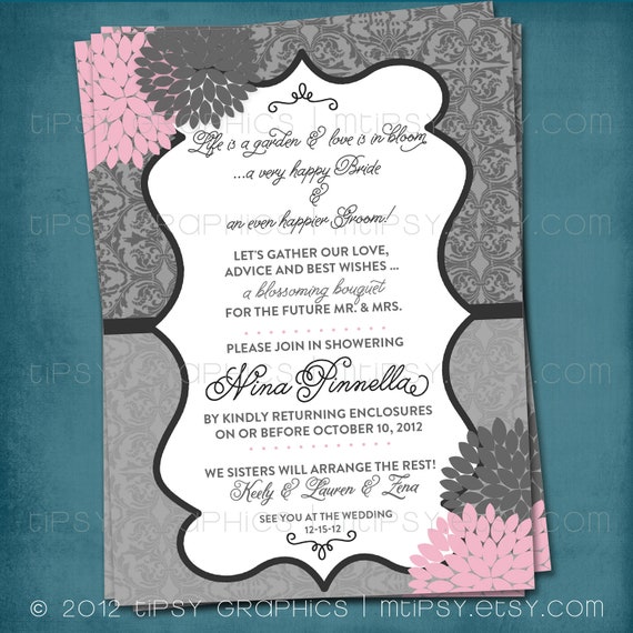 Dahlia Lace Baby or Bridal Shower Invite. Any colors by Tipsy Graphics Il_570xn