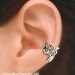 Art Nouveau silver ear cuff earring jewelry - Unique non pierced flower earcuff 082212
