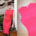 Vintage 60s Hot Pink Knit Wiggle dress