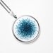 RESERVED FOR MEGAN - Embroidered Abstract Necklace Pendant in Teal Gradient, Ombre French Knots - Pendant Only