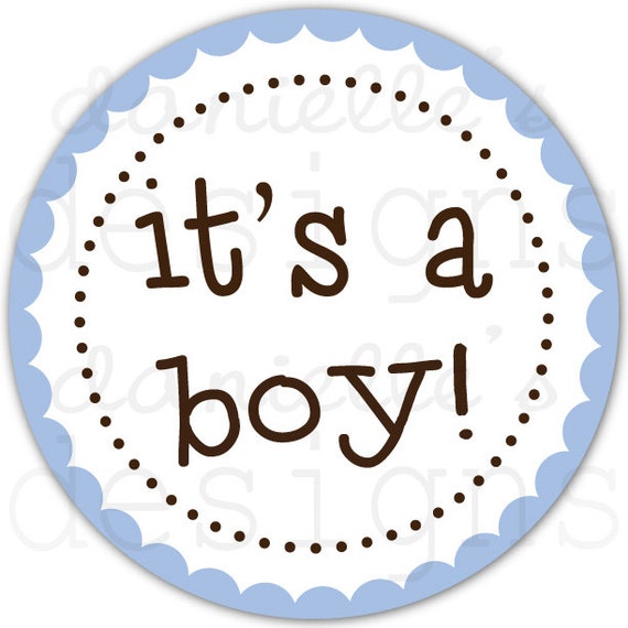 Its a Boy Baby Shower Stickers 150 1.5 Inch by DaniellesDesignss