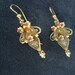 Reserved for peonybell Etruscan style gold washed sterling earring with pearls and garnet french ear wire