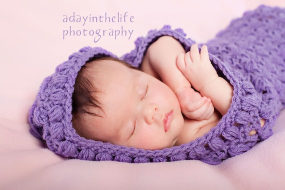 Lacy Cuddle Cocoon with Hood pdf PATTERN bunting photo prop