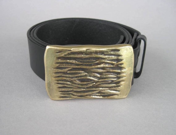 Texture Solid Bronze Forged Belt Buckle by expressivemetals