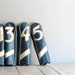vintage retro blue golf club covers