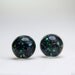 tiny globe sterling post earrings in dark forest green 5mm - christmas earrings