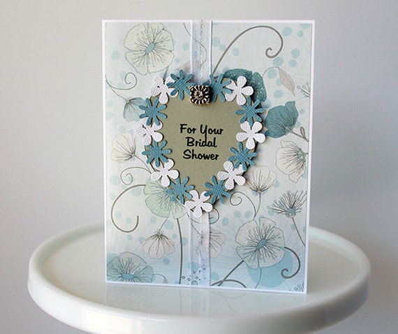 Items similar to BRIDAL SHOWER GIFT card shabby chic