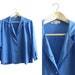SALE - Blue Embroidered Silk Blouse - 1970