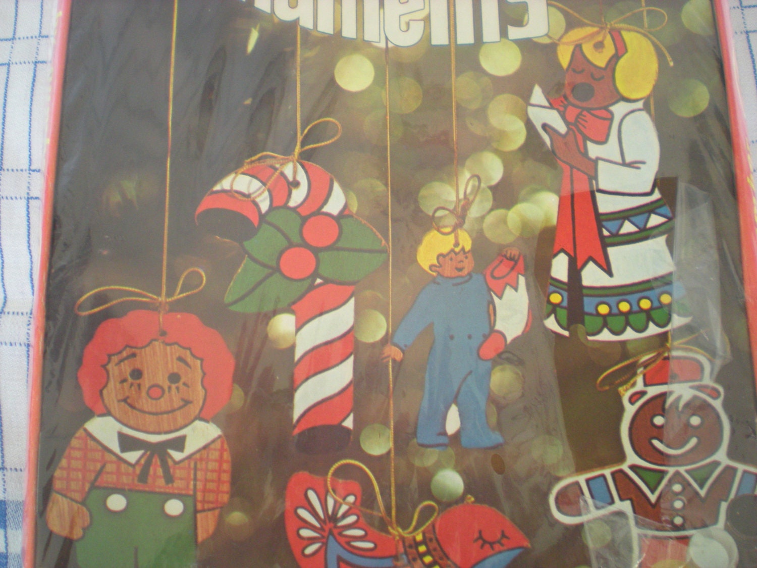 Vintage Paint By Number Wood Christmas Ornaments