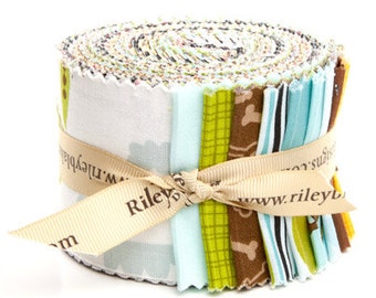 Puppy Park 2 1/2" strips Rolie Polie by Bella Blvd. for Riley Blake, 21 pieces