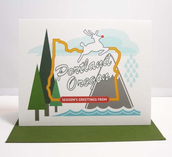 Items similar to Holiday Card / Portland Oregon / Christmas on Etsy