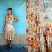 1930s. art deco sheer floral impressionist dress. s-m