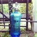 Antique Blue Glass New York Seltzer Bottle - Rare Shape