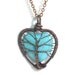 Tree Love. A Heart Shaped Turquoise Stone Tree of Life Necklace in Antique Copper.