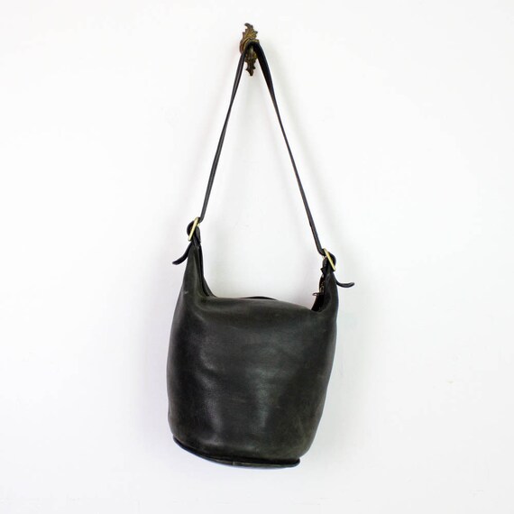 Coach black leather bucket bag / huge slouchy bag