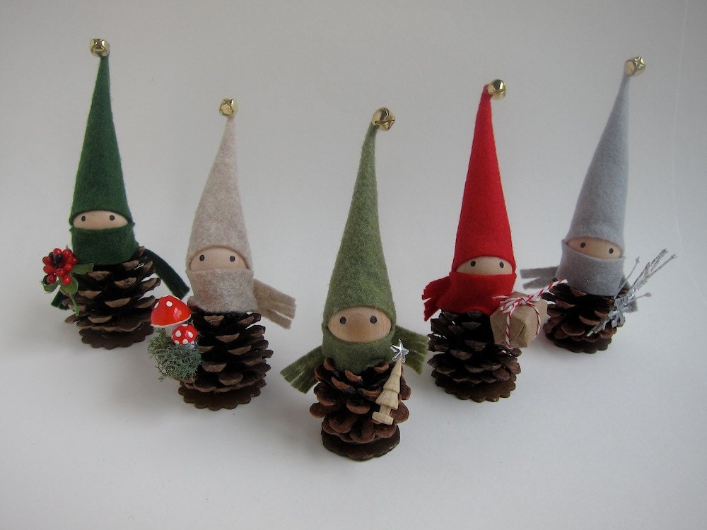reserved for megan 6 pinecone elf ornaments 20 reserved for megan 6 pinecone elf ornaments 20