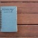 vintage book journal - WARNING - blue journal notebook recycled book wire bound journal