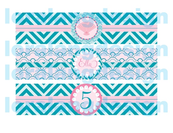 DIY Printable Vintage Mermaid Water Bottle Labels Il_570xn
