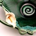 Calla Lily Green Stoneware Pottery Bowl