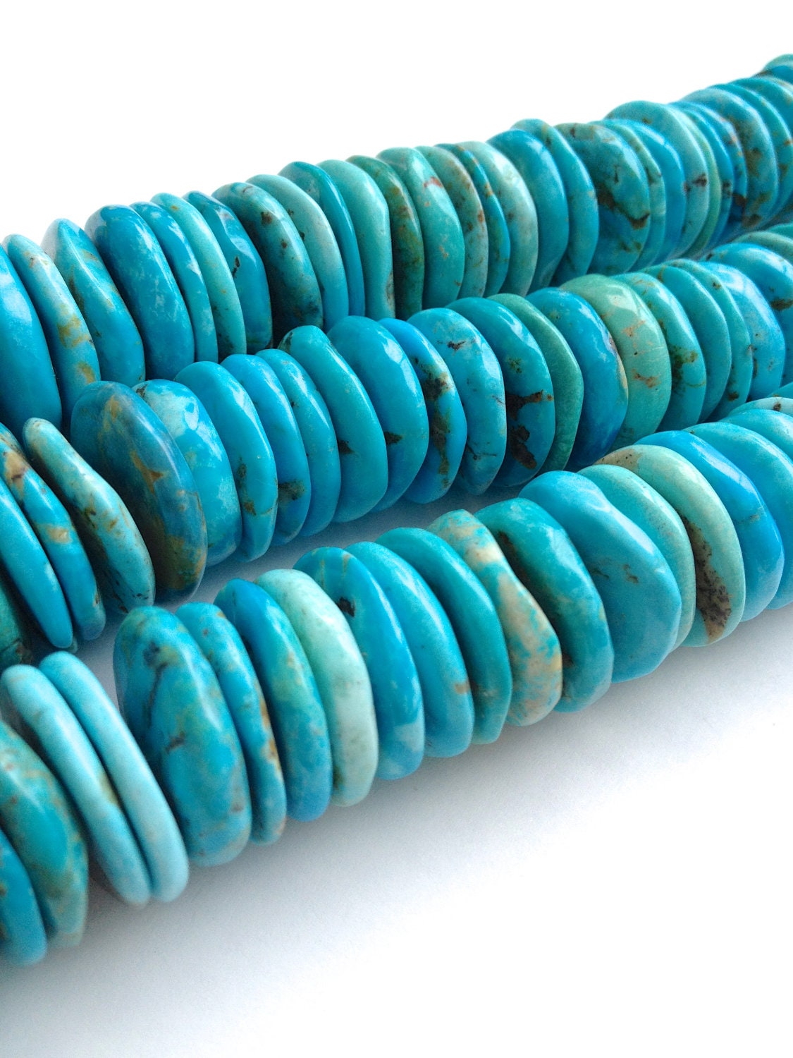 Large Turquoise Disc Beads by MadgeBeads on Etsy