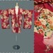 Vintage Japanese SILK Furisode HAORI KIMONO Watercolor Dressing Jacket Short Robe S M L