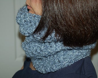 Infinity Scarf denim blue cowl extra tall