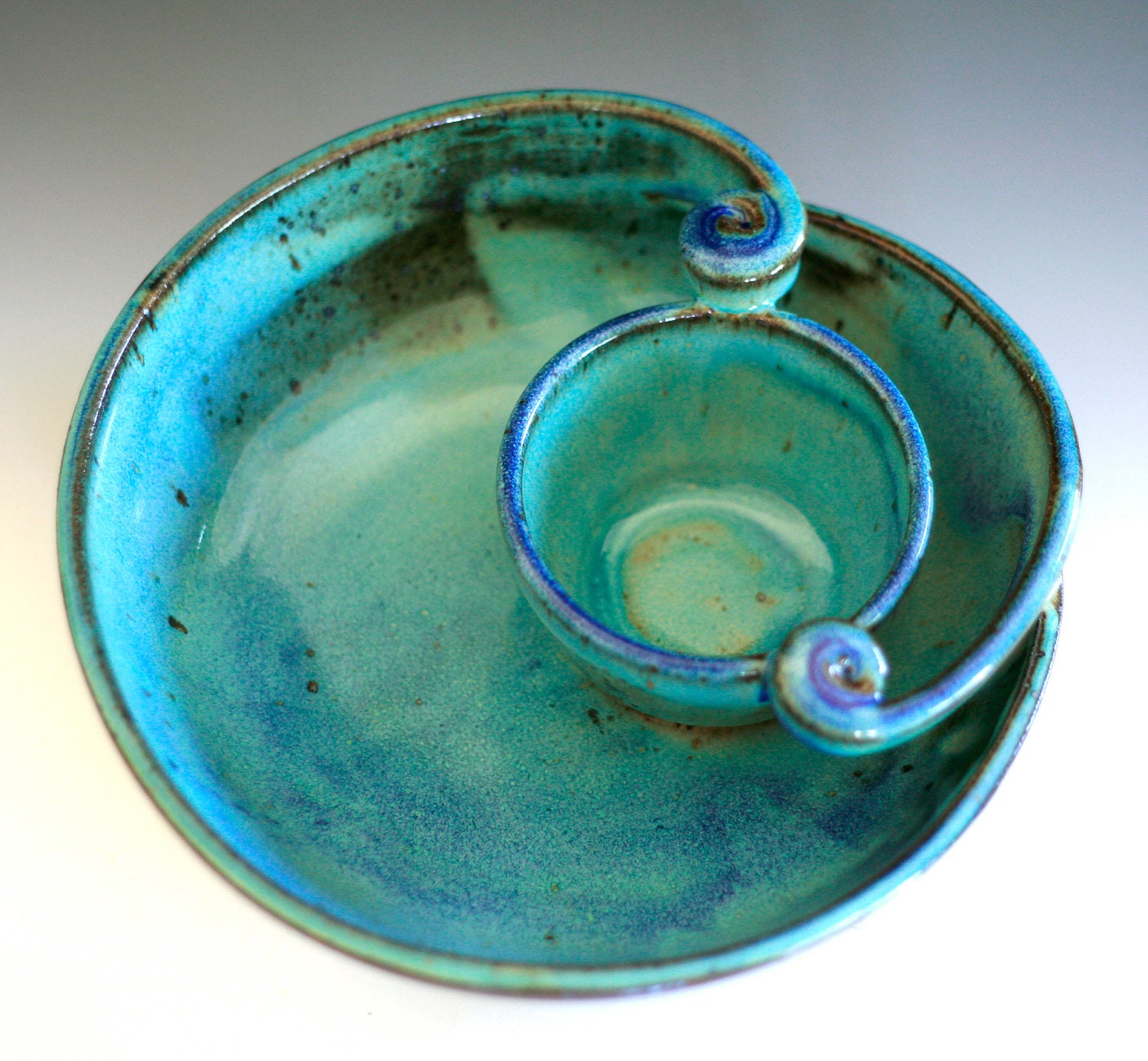 Chip and Dip handmade ceramic dish ceramics and pottery