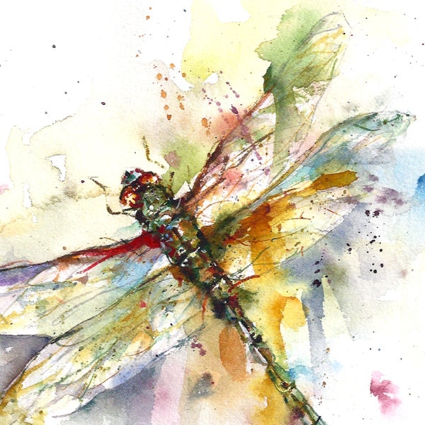 DRAGONFLY Original Watercolor Painting by Dean Crouser