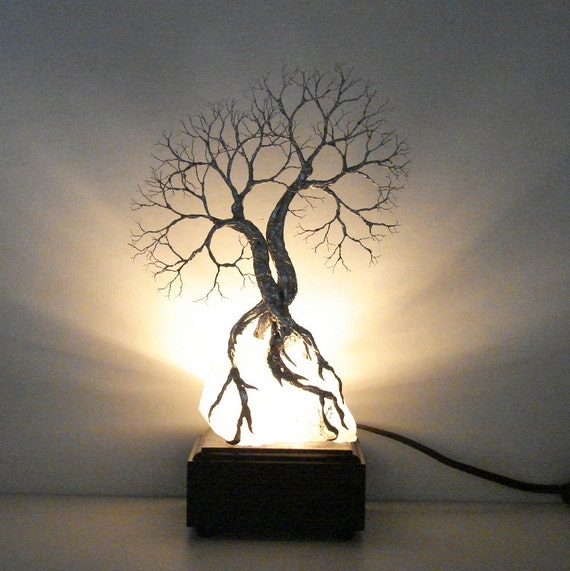 Wire Tree Of Life Moonlight Silver Duo Spirits sculpture on