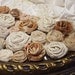 40 Handmade Natural Rosettes for weddings, bouquet making, wedding decor, scrapbooking, gifts, crafts. Natural tones.