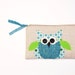 SALE best friend birthday gift, blue owl zipper pouch, pencil bag, READY to SHIP by mamableudesigns on etsy