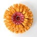 Magnet, Handmade Paper Flower - Yellow, Gold, Mustard, Goldenrod, Maroon, Dark Red, Rust, Orange, Autumn, Fall, Classroom Decor
