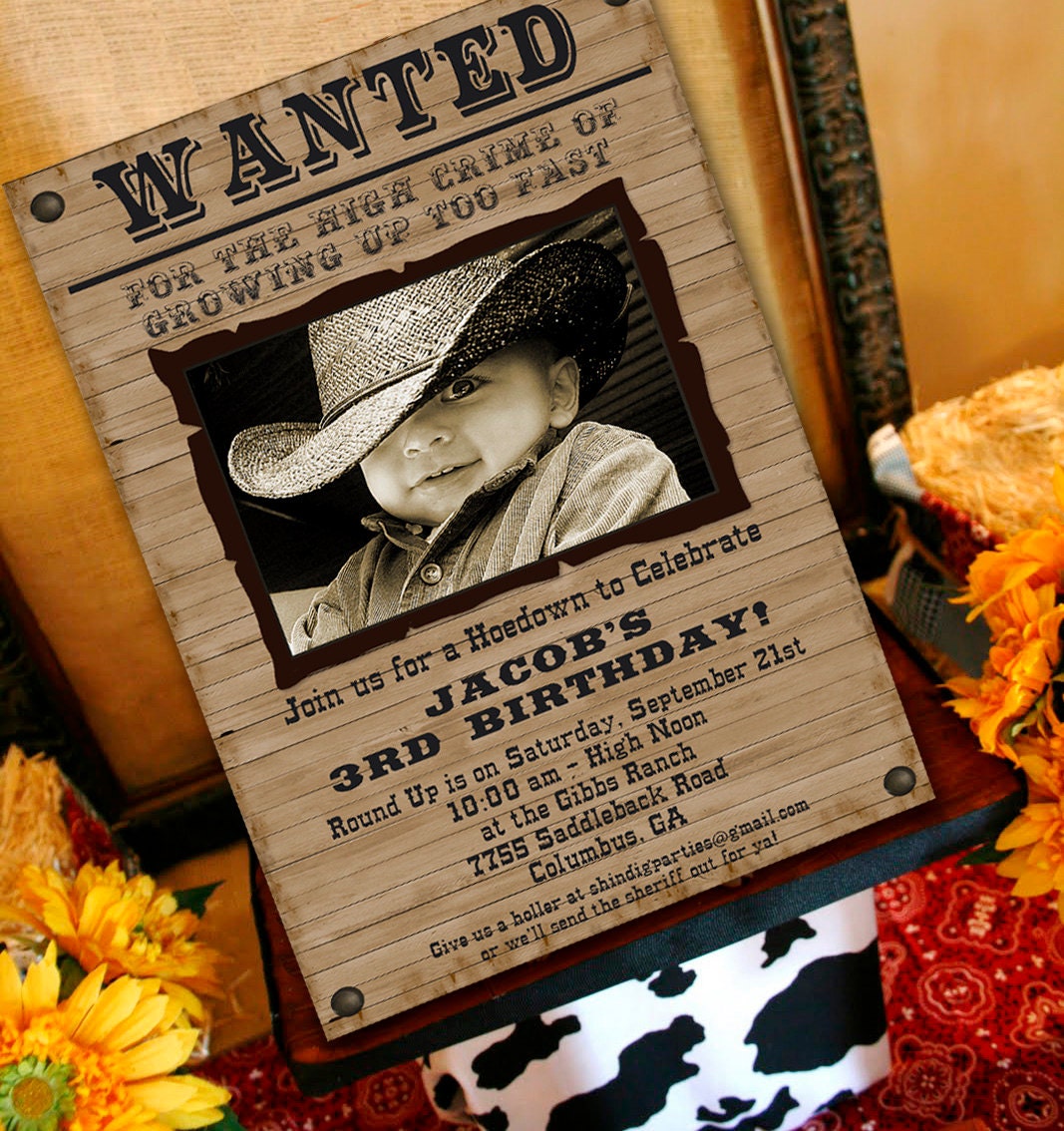 Cowboy Party Invitation Cowboy Western by AmandasPartiesToGo