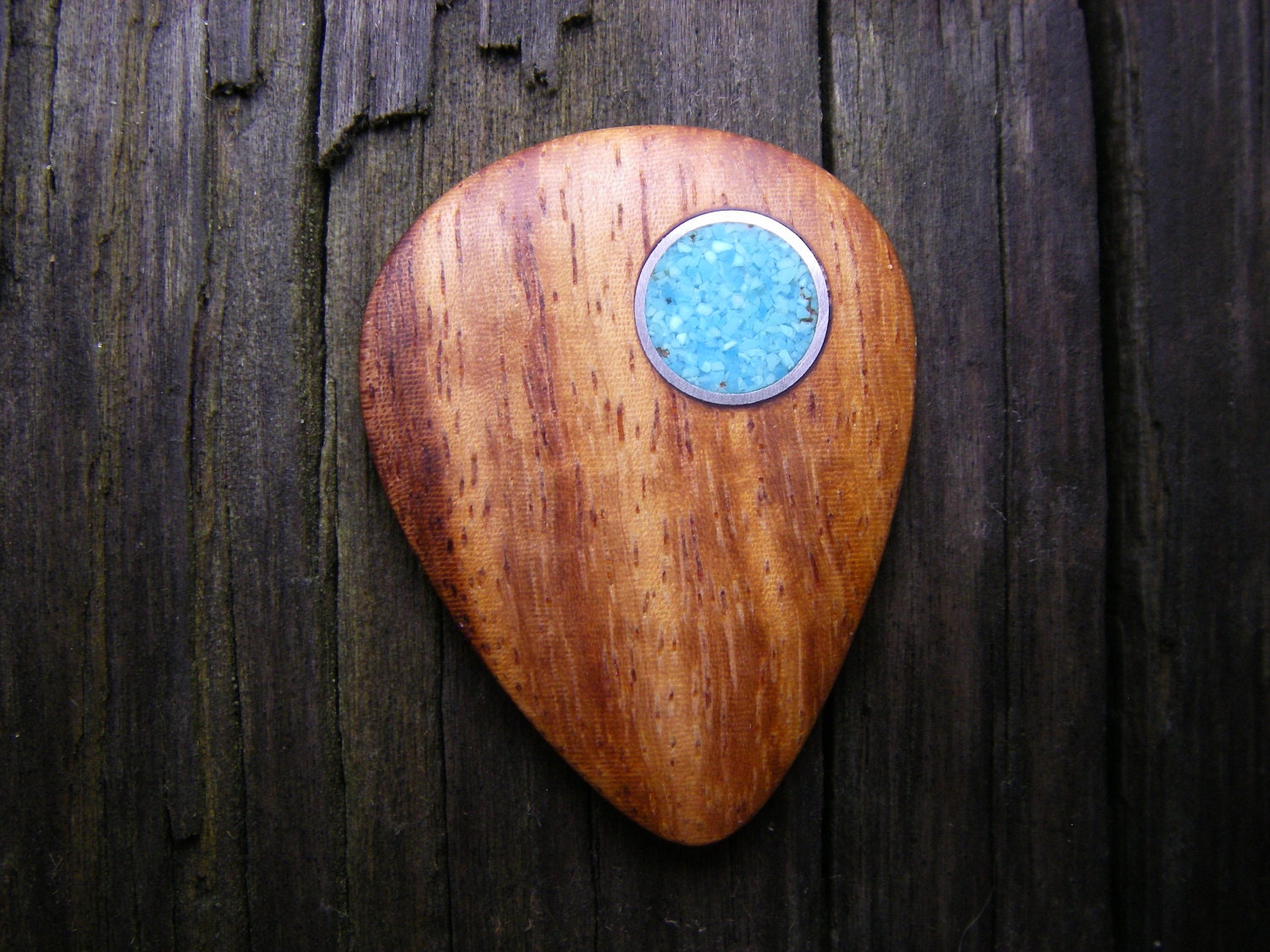 Boutique Rosewood and Turquoise Guitar Pick