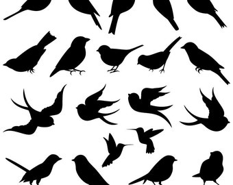 Bird Silhouettes Clip Art Clipart, Bird Clip Art Clipart - Commercial and Personal