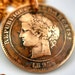 Long Bronze Pendant Necklace French Artifact year 1897