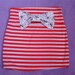 HALLOWEEN special orange striped mini skirt with large skeleton bone bow