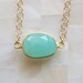 Faceted Chrysoprase Vermeil Bezel Connector Gold Chain Necklace