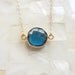 Faceted Peacock Blue Quartz Vermeil Bezel Connector Station Gold Chain Necklace