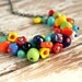 HOLIDAY SALE 15% off (see shop announcement) colorful garden beaded necklace on rustic matte gunmetal chain