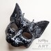 Unique Horned Black and Silver Cat Mask