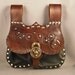 Steampunk leather belt pouch - black -