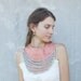 Winter sale. Coral collar with mint ropes statement felt necklace felted wool bib collar green pink scarf bridesmaid