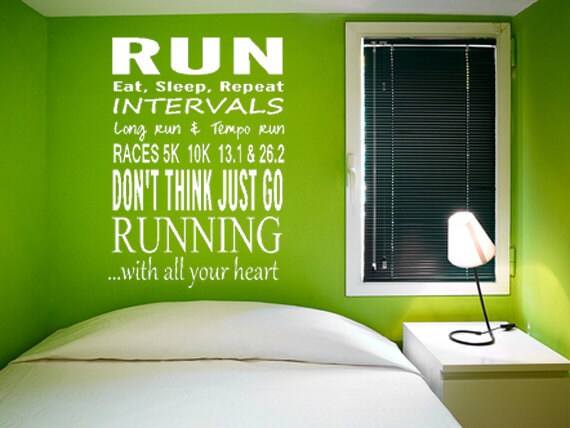 Inspirational wall decal for runners