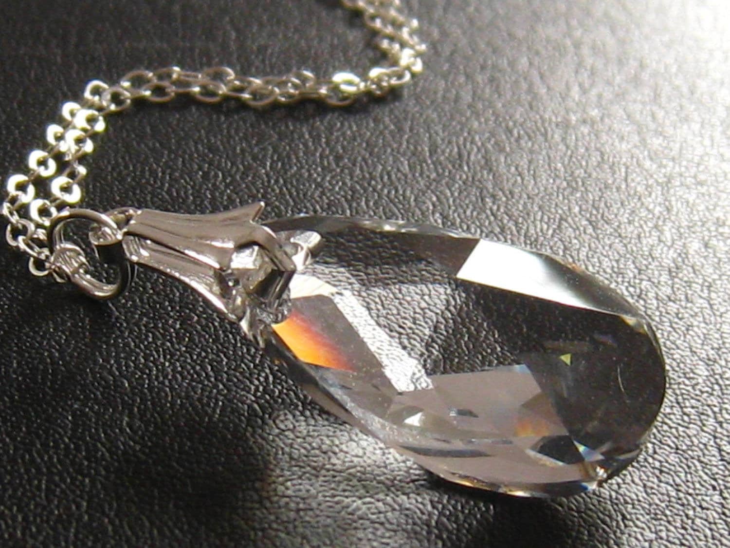 Swarovski Clear Crystal Necklace Silver Crystal Wedding