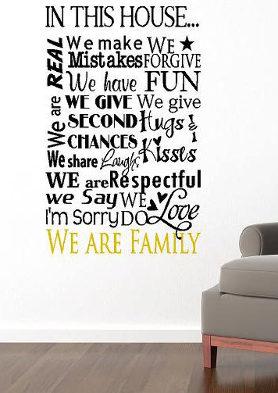 Items similar to In This House Vinyl Lettering custom removable decal
