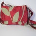 SPECIAL OFFER Rich Red Gold Leaf Bag Purse Cross Body Strap Gold Satin Adjustable Strap