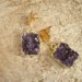 Amethyst Druzy Earrings Drusy Quartz Gold Vermeil Hammered Posts